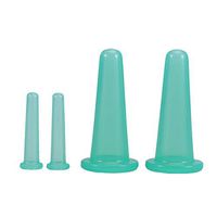 HEALLILY 4PCS Silicone Cupping Cups Massage Therapy Cupping Set Body Facial Anti Cellulite Cups (Green)