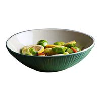 Bowl American Tableware Salad Bowl Noodle Bowl Big Soup Bowl Creative Ceramic Bowl Fruit Bowl Porcelain Bowl Household Instant Noodle Bowl Rice Bowl Household tableware, retro bowl