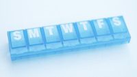 Ezy Dose 7 Day Locking Pill Reminder Small - Blue (4.75" x 1.25" x 0.75")