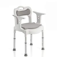 EGCLJ Standard Aluminum Shower Chair Bath Seat with Padded Armrests and Back, Height Adjustable Shower Stool for Elderly Seniors, Disabled, Handicapped, Grandparents