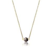 Lava Stone Dainty Jewelry - Simple Necklace for Women with Stainless Steel Chain, 18" and 2" Extender