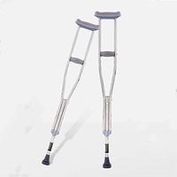 Sisyria Durable Stainless Steel Crutches, Anti Slip Damping Walking Stick Height Adjustable Underarm Crutches for Old Man Disabled 119-139cm