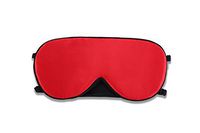 ALASKA BEAR® Natural Silk Sleep mask & Blindfold, Super-Smooth Eye mask (Two Straps(w/Nose Baffle), Bright Red)