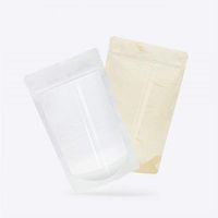Stand Up Clear Silk Paper Zipper Mask Package Bags Self Seal Zip Lock Coffee Packing Pocket With Tear Notch Transparent Silk Poly Heat Seal Pack Pouch 20Pcs (Mixed White Gold, 20x30CM(7.87"x11.81"))