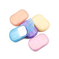 Portable 5 Boxes Disposable Soap Paper Disinfecting Convenient Washing Hand Bath Soap Flakes Mini Cleaning Soap Sheet Travel Hiking Paper Soap Sheets