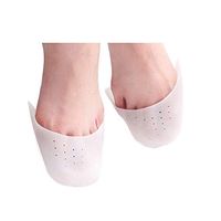 Wecando Soft Silicone Metatarsal Covers Ballet Point Sport Shoe Pads Toe Protector Ballet Pointe Cushion（1Pair)） (White-Hole)
