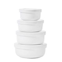 BLWX - Ceramic bowl with lid lunch box large microwave bone china fresh bowl Japanese style instant noodle bowl 4 sets bowl