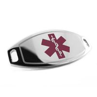 My Identity Doctor - Custom Engraved Medical ID Tag, 316L Steel - Medium - Purple