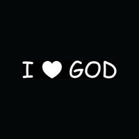 I LOVE GOD Sticker Cute Vinyl Decal Christian Religious Jesus Church Pray Faith - Die cut vinyl decal for windows, cars, trucks, tool boxes, laptops, MacBook - virtually any hard, smooth surface