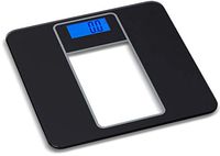 Brecknell BS-713 - Digital BMI/Bathroom Scale, 396 lb Capacity, Easy to Clean Tempered Safety Glass Platform, Large LCD Display, Auto On/Off