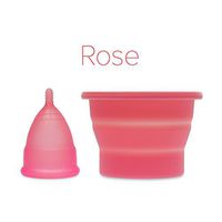 Anigan EvaCup Reusable Menstrual Cup and Collapsible Sterilizing Cup Set, Eco-Friendly, Small Rose