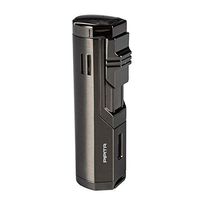 P PIPITA Windproof Torch Cigar Lighter, Triple 3 Jet Red Flame Refillable Butane Lighter with Punch