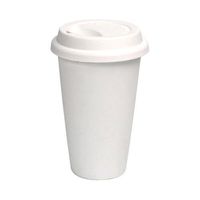 Nafger Sales 100 Paper Coffee Cup/Disposable Hot Cup, 10 oz, White with 100 Cappuccino Lids