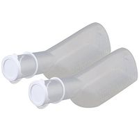 2Pcs 1000ml Thick Firm Male Urinal Urine Bottle with Lid Transparent Color