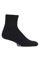 IOMI - 3 Pack Extra Wide Padded Cotton Low Cut Quarter Ankle Diabetic Socks (7-9.5 US, Black (Short))