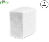 EcoQuality Low Fold Dispenser Napkins, 1-Ply, 3 1/2 x 5 in, White 3200/pk, Dispenser Napkin Refill, Everyday Napkins, Perfect for Restaurants, Diners, Bodegas & Home