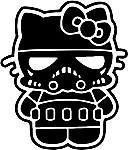 SoCool - Hello Kitty - Star Wars Storm Trooper - Vinyl 5.5" tall (Color: BLACK) decal laptop tablet skateboard car windows stickers