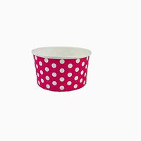 Worlds Paper Ice Cream Cups Polka Dot Paper Yogurt Cups 5OZ Pink 50 pack