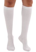 Graduated Cotton Compression Socks - Unisex Firm Support 20-30mmHg, Support Knee High’s - Closed Toe, Color White, Size Large - Absolute Support, SKU: A105