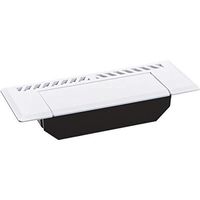 White Vented Floor Register Containment System in Floor Dust Pan Flip Up Lid