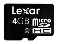 Lexar 4 GB microSDHC Flash Memory Card with SD Adapter SDMI4GB-695