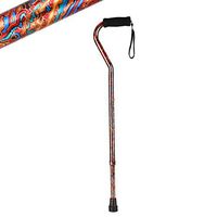 Offset Soft Handle Cane, LIXIANG, Sturdy Mobility Walker Aid- 10-Level Height Adjustable Walking Cane for Women with Carrying Strap, Brownish Red