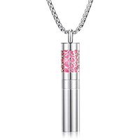 Multifunctional Essential Oil Necklace - Aromatherapy Essential Oil Diffuser Necklace, Stainless Steel Perfume Oil Locket Pendant Enhancers Necklaces with 8 Pads, Birthday Jewelry Gifts for Women