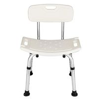 2ci Yanz Adjustable Height Bath Shower Chair Seat White Bench Bathroom Safety Shower Tub Anti-Slip Spa Bathtub Stool with Back