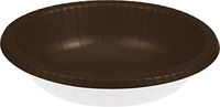 Creative Converting Touch of Color 20 Count Paper Bowl, 20 oz, Chocolate Brown