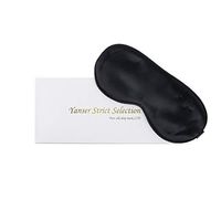 YANSER LITE Eye Mask Sleep Mask | 100% Natural Silk | Breathable | Ultra Soft, Light & Comfy | Adjustable Elastic Strap | Gift Package (Black)