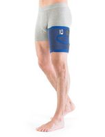 Neo G Thigh Brace - Hamstring Wrap for Sprains, Strains, Quadriceps, Pulled Muscles, Sports Injury, Recovery and Rehab - Adjustable Compression - Class 1 Medical Device - 1 Size - Blue