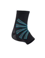 Mueller Omniforce A-100 Ankle Support, Black/Aqua, Extra Small| Knit Ankle Brace