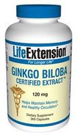 Life Extension Ginkgo Biloba Certified Extract -- 120 mg - 365 Capsules
