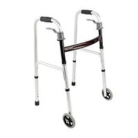 Lovinland Folding Walker Arc H Rod Walker Heavy Duty Bariatric Walker with Wheels 350 Lbs Load Weight