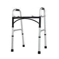 SSLW Walker Non-Wheel Folding Walking Frame Lightweight Aluminum Alloy Adjustable Height Portable Multi-Function Mobile