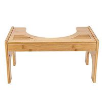 Squatting Toilet Stool, Adjustable Bamboo Non-Slip Bathroom Foot Stool Sit Squatty Toilet Potty Stool Chair 45.5CM26CM24.5CM