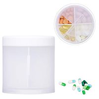 Portable Pill Organizer, KIGI Large Pill Case 4 Compartments Pill Box Daily Vitamin Pill Dispenser Moisture-Proof Supplement Organizer Pill Reminder(Clear 3.1 * 3.4Inch)