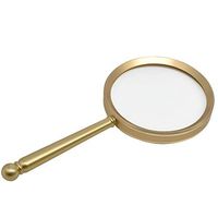 XBFDJ Magnifying Glass, 20 Times High-Definition Magnifying Glass Old Reading Newspaper Student Children Old Men Gold Aluminum Hand-held Magnifying Glass 185×105×75/90Mm (Size : B)