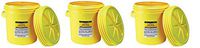 Eagle 1650 Yellow Blow-Molded HDPE Lab Pack with Screw Top Lid, 20 Gallon Capacity, 20.75" Height, 20.5" Diameter (Pack of 3)