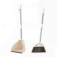 Broom and Dustpan With Long Handle Telescopic Up Stainless Steel Rod Extra Long Handle Broom And Dustpan Soft Brush Windproof Magic Broom Set Room Lobby Floor Toilet Cleaning Tools
