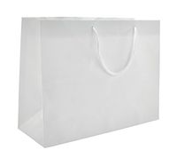 16 x 6 x 12" White Matte - 100 Pack |Heavy Duty Standard Original Style Paper Tote Bag Set | Perfect for Gifts, Party, Baby Shower, Kid’s Birthdays, Weddings, Lunch & More