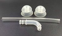 FCS Hearing aid Domes Ear Tips Silicone Earplug Double Domes for BTE Hearing Instruments Two Ear Tip Replacements with One Tube and One Elbow Connector (Size 10/12mm Double Dome)