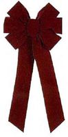 Holiday Trim 6577 7 Loop Burgundy Velvet Outdoor Christmas Bow, 10" W x 22" L x 2-3/4" - Quantity 20