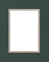 20x24 Double Acid Free White Core Picture Mats Cut for 16x20 Pictures in Pine Green and Light Tan