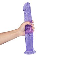 Transparent Blue 14inch Extra Realistic Texture Dilos, Female Dídlõ for Pleasure with Suction Cup