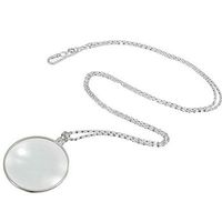 King Boutiques-Magnifiers Necklace Magnifying Glass Necklace 6X Student Old Man Magnifying Glass Reading Newspaper Pendant Magnifying Glass (Color : Silver)
