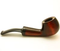 Mr. Brog Round Bent Tobacco Pipe - Model No: 31 Plum Brown Shades - Pear Wood Roots - Hand Made