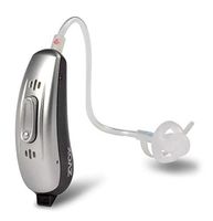 ZVOX VoiceBud VB20 Hearing Amplifier with Two-Microphone NoiseBlocker Technology, App Control (Silver/Grey Right)