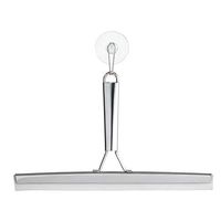 iDesign Forma Polished Stainless Steel Squeegee with Suction Storage Hook - 12" x 7.5"