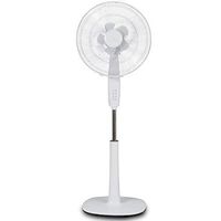 COSTWAY Pedestal Fan, Height Adjustable 16" Oscillating Stand Pedestal Fan 3 Wind Speed, Double Blades, Whisper Quiet for Home and Office (White)